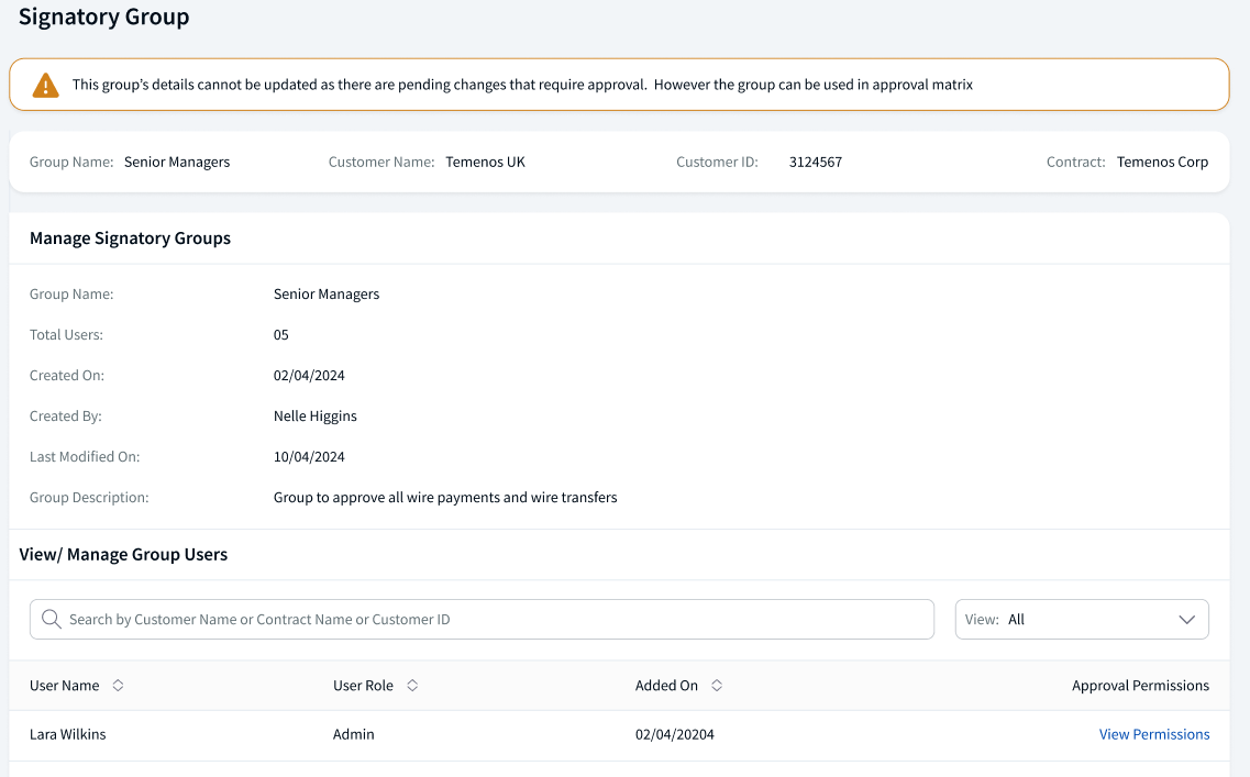 Edit Signatory Group afte creating edit request